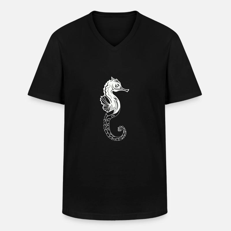 seepferd 01 - Männer-T-Shirt mit V-Ausschnitt - Schwarz