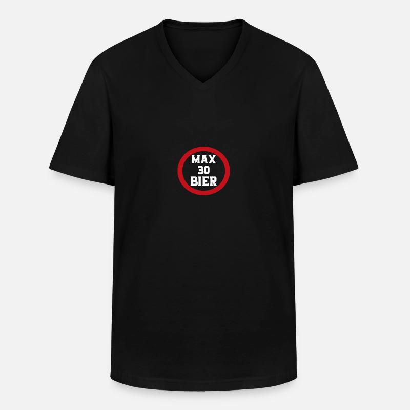 MAX 30 Bier - Männer-T-Shirt mit V-Ausschnitt - Schwarz