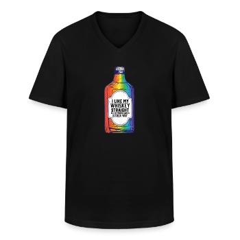 LGBT Proud Ally I Like My Whiskey Straight LGBTQ - Männer-T-Shirt mit V-Ausschnitt - Schwarz - Vorne - AI Model Male 178 dark (178cm)