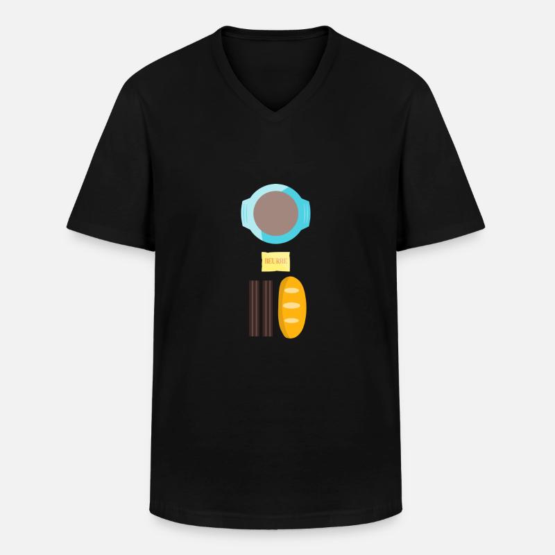 Breakfast in Taizé - Männer-T-Shirt mit V-Ausschnitt - Schwarz