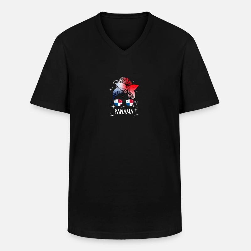 Panama - Männer-T-Shirt mit V-Ausschnitt - Schwarz