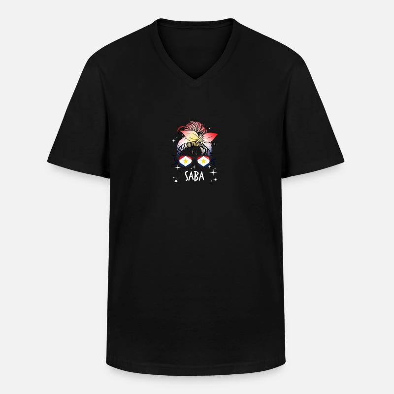 Saba - Männer-T-Shirt mit V-Ausschnitt - Schwarz