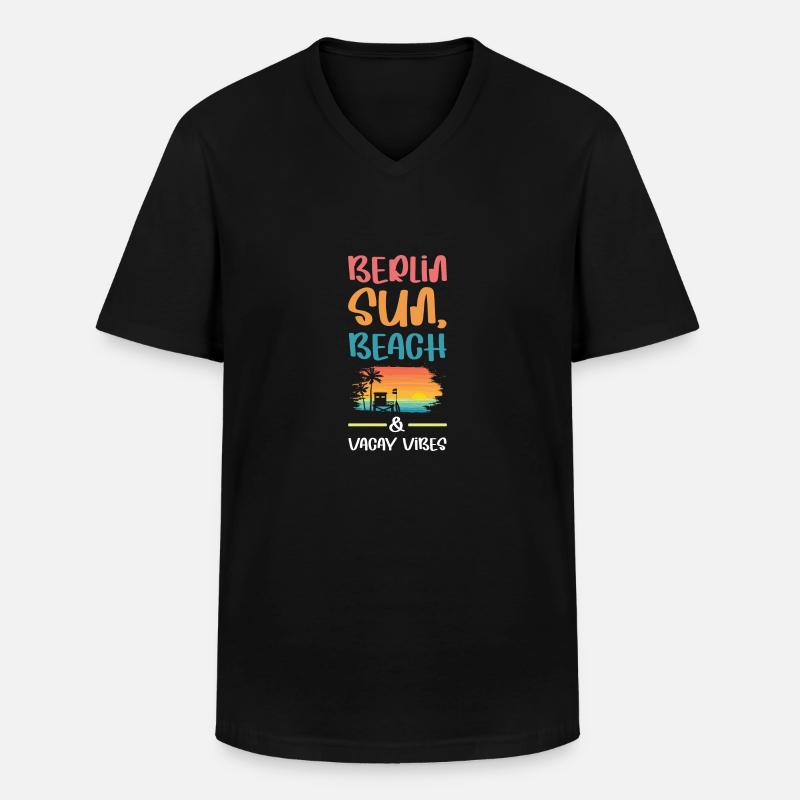 Berlin Urlaub Vibes - Männer-T-Shirt mit V-Ausschnitt - Schwarz