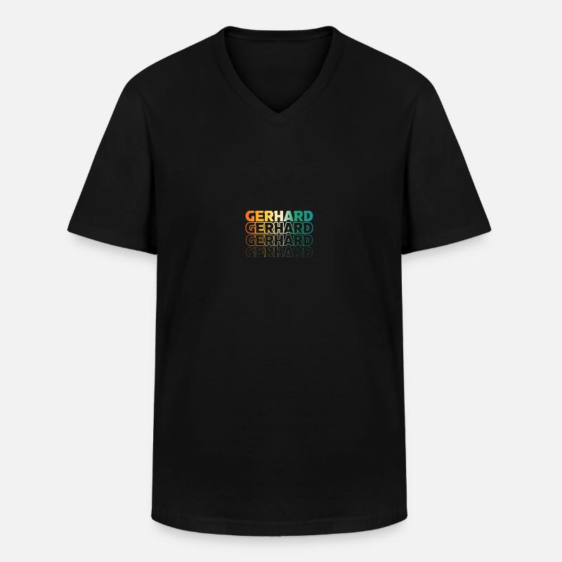 Gerhard - Männer-T-Shirt mit V-Ausschnitt - Schwarz