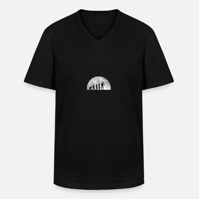 Fechter Evolution Fechten - Männer-T-Shirt mit V-Ausschnitt - Schwarz