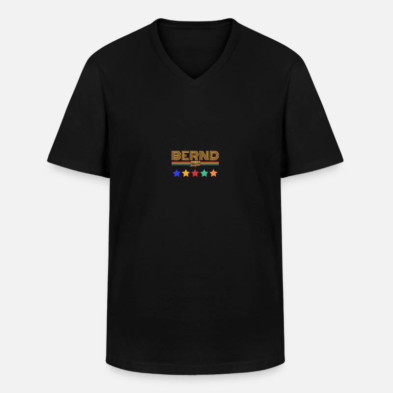 Bernd - Männer-T-Shirt mit V-Ausschnitt - Schwarz