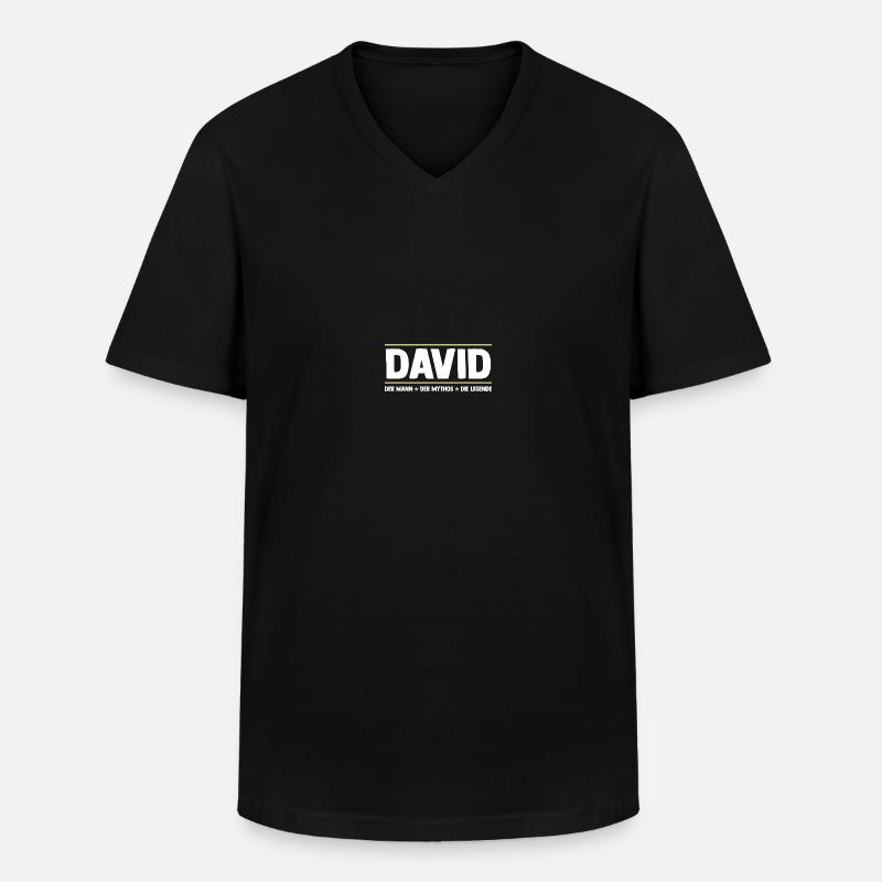 David - Männer-T-Shirt mit V-Ausschnitt - Schwarz