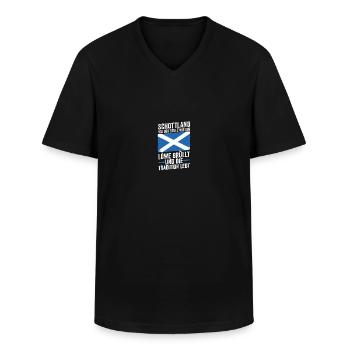 Schotten Schottisch Schottland - Männer-T-Shirt mit V-Ausschnitt - Schwarz - Vorne - AI Model Male 178 dark (178cm)