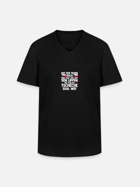 Tchèques République tchèque - T-shirt col V Homme - noir
