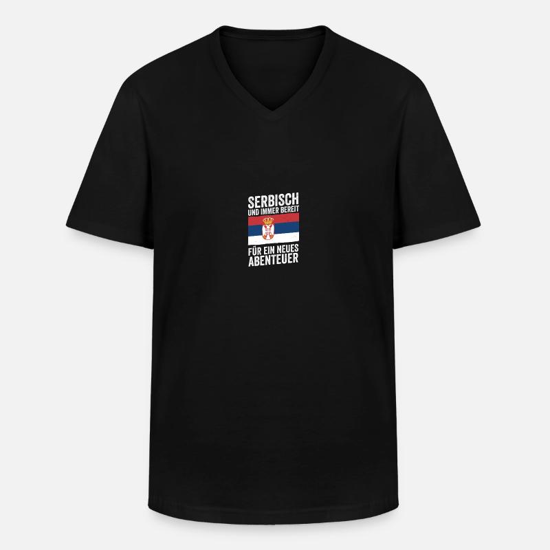 Serben Serbisch Serbien - Männer-T-Shirt mit V-Ausschnitt - Schwarz