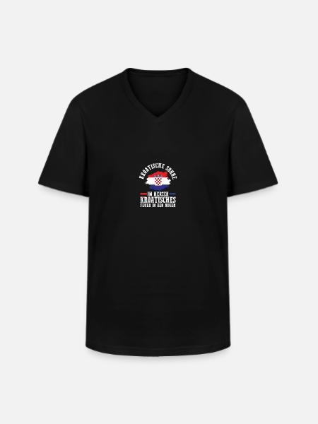 Croat Croatian Croatia - Men's V-Neck T-Shirt - black