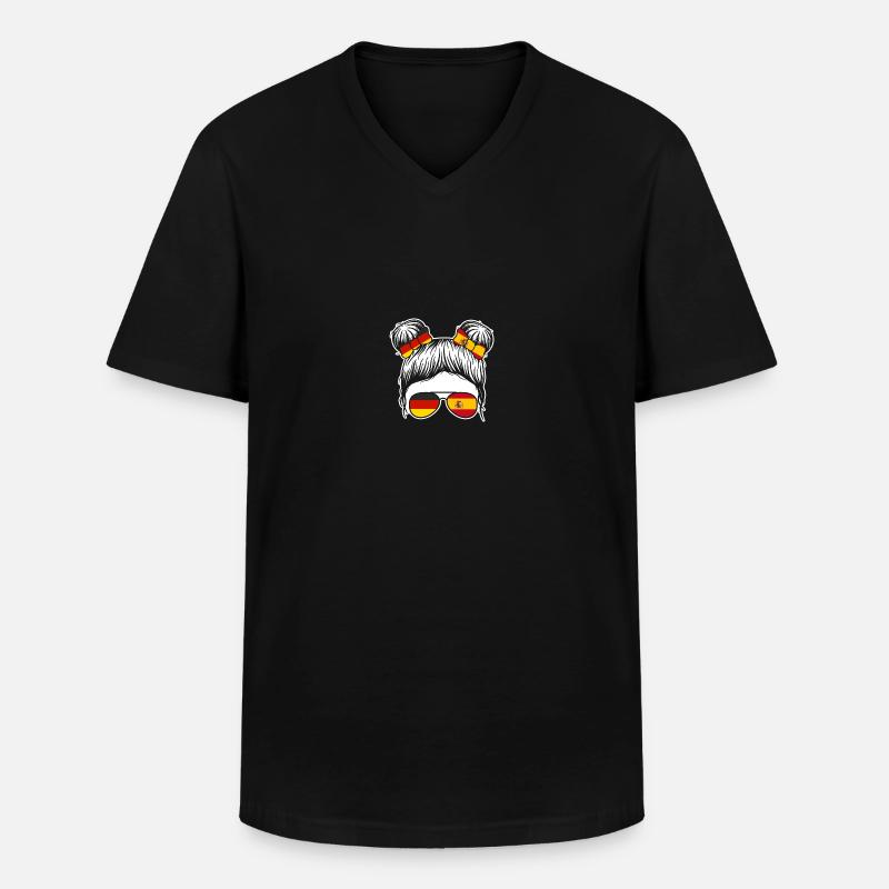 Spanier Deutschland Spanien - Männer-T-Shirt mit V-Ausschnitt - Schwarz