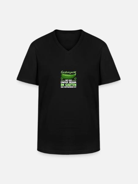Gärtner Gurke Bauer Garten - Männer-T-Shirt mit V-Ausschnitt - Schwarz