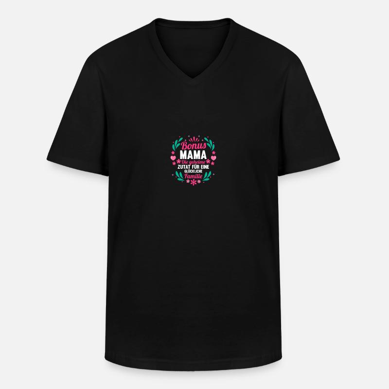 Stiefmutter Pflegemutter Ziehmutter Bonusmama - Männer-T-Shirt mit V-Ausschnitt - Schwarz