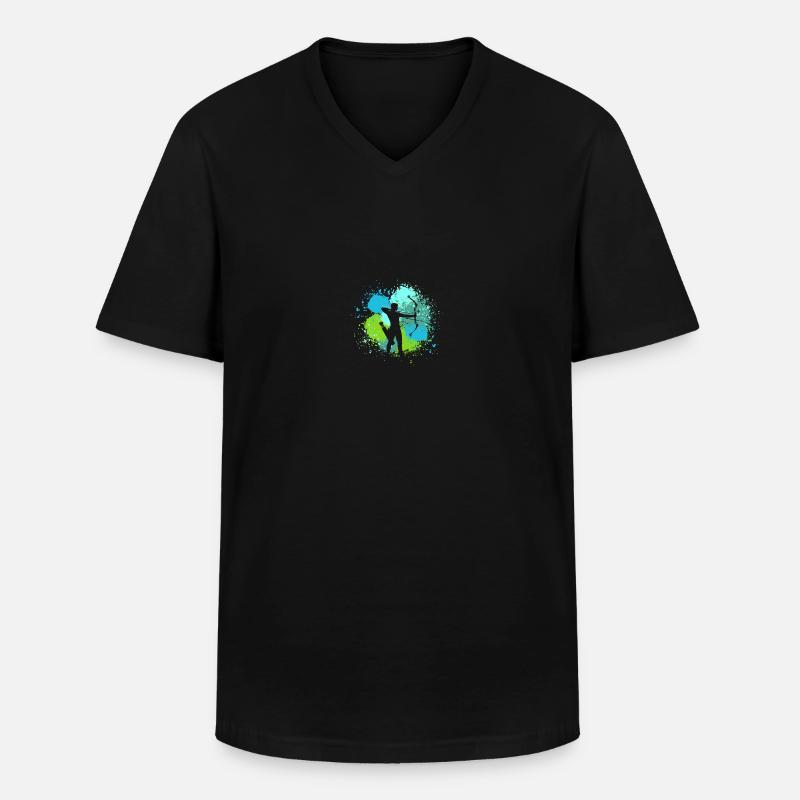 Bogenschütze Bogenschießen - Männer-T-Shirt mit V-Ausschnitt - Schwarz