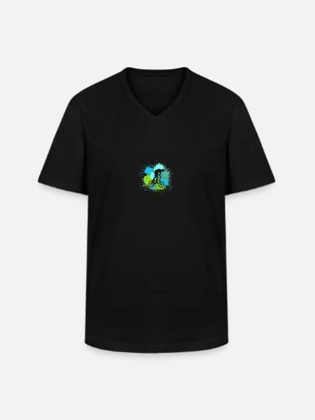 Vélo VTT - T-shirt col V Homme - noir
