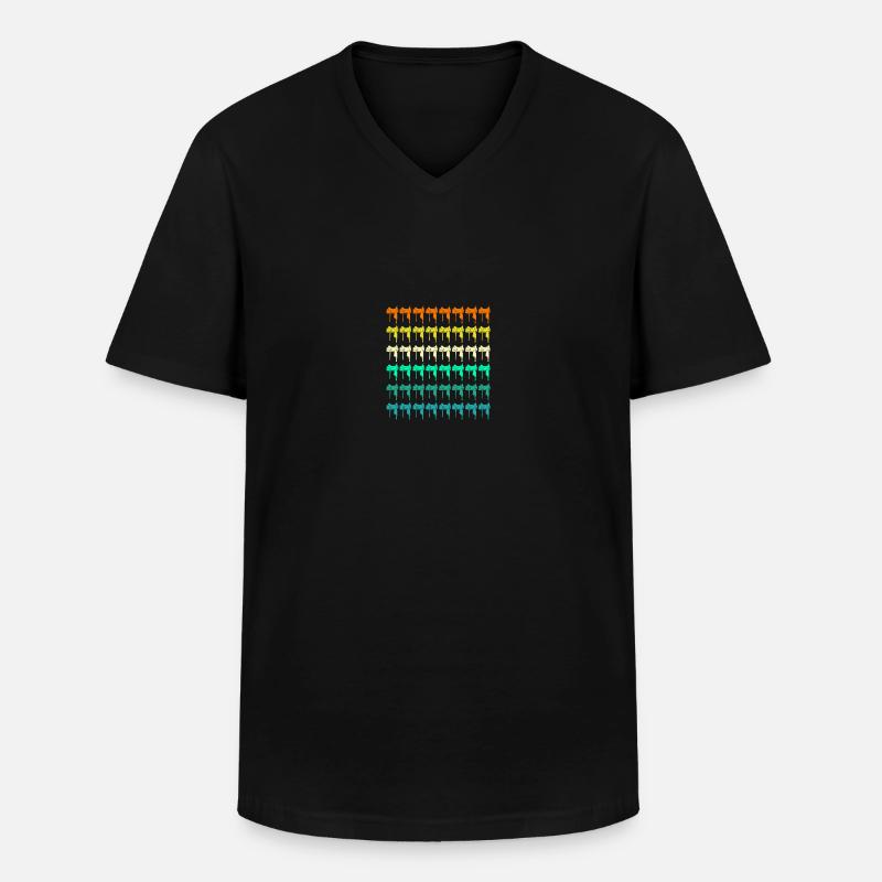 Reiten Pferde - Männer-T-Shirt mit V-Ausschnitt - Schwarz