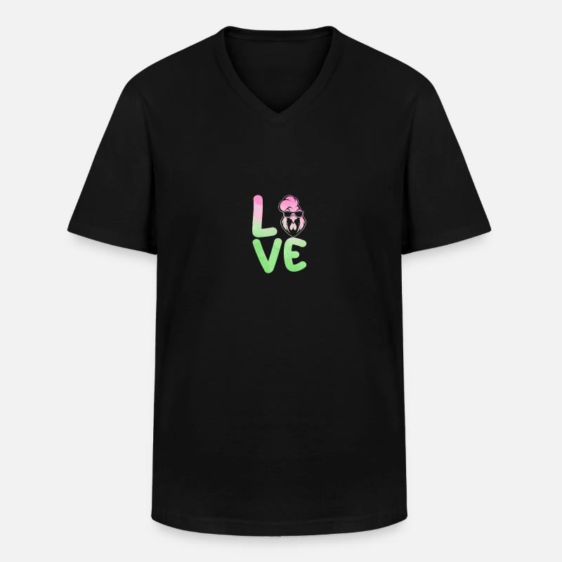 Hühner Hahn - Männer-T-Shirt mit V-Ausschnitt - Schwarz
