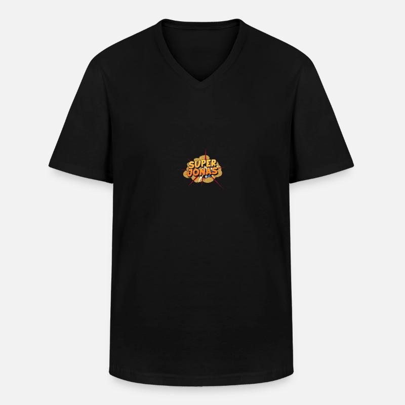 Jonas - Männer-T-Shirt mit V-Ausschnitt - Schwarz