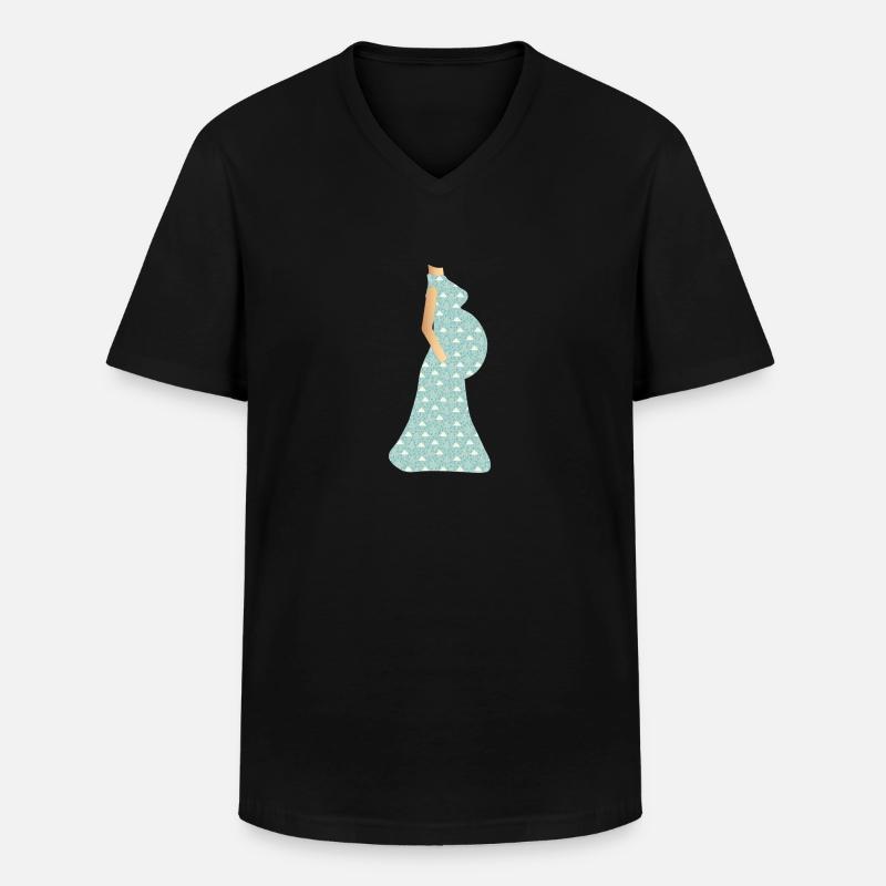 Schwanger - Männer-T-Shirt mit V-Ausschnitt - Schwarz