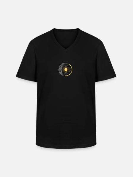 Moon and Sun - Men's V-Neck T-Shirt - black
