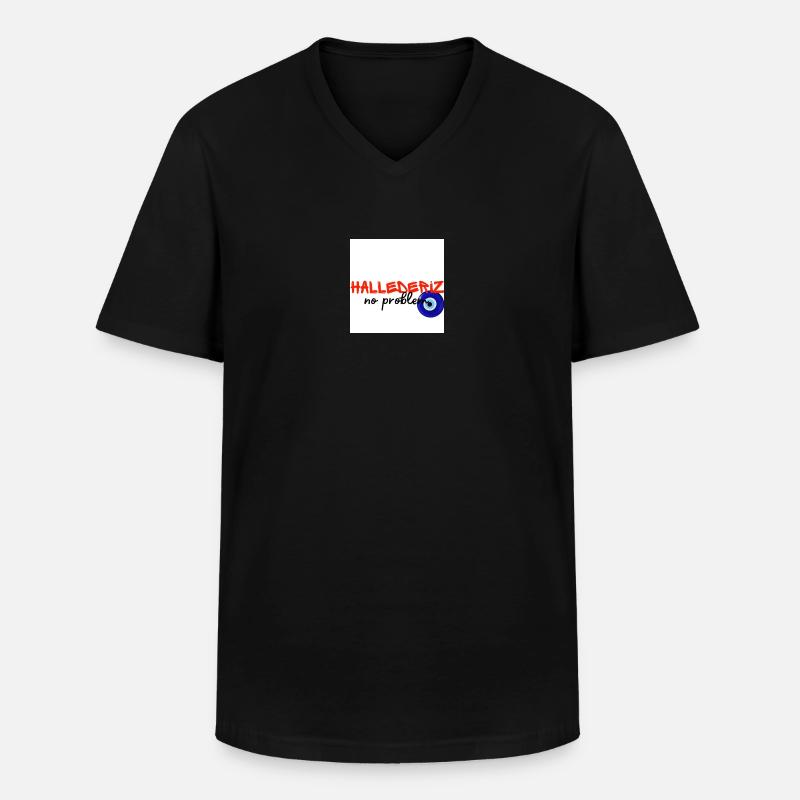 Hallederiz no problem - Männer-T-Shirt mit V-Ausschnitt - Schwarz