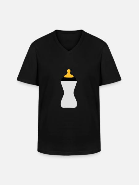 biberon - T-shirt col V Homme - noir