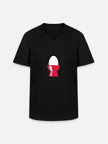 Egg - Men's V-Neck T-Shirt - black