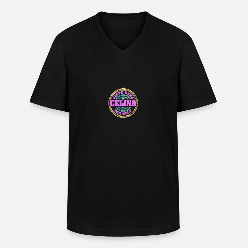 Mutter Celina - Männer-T-Shirt mit V-Ausschnitt - Schwarz
