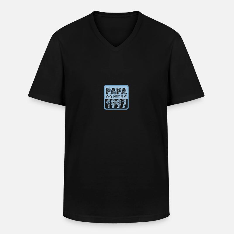 1997 - Männer-T-Shirt mit V-Ausschnitt - Schwarz