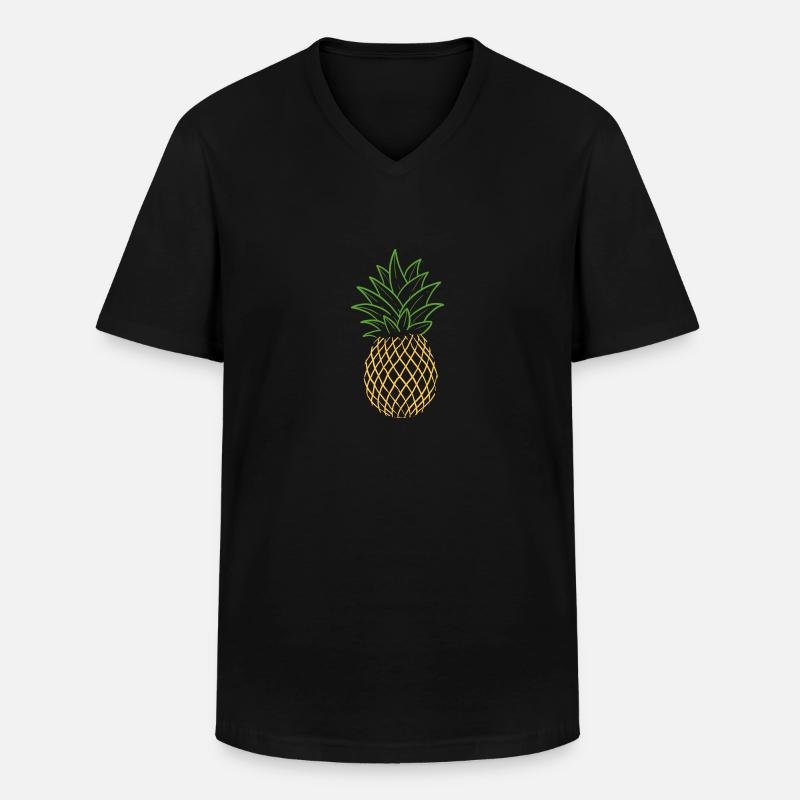 Ananas - Männer-T-Shirt mit V-Ausschnitt - Schwarz