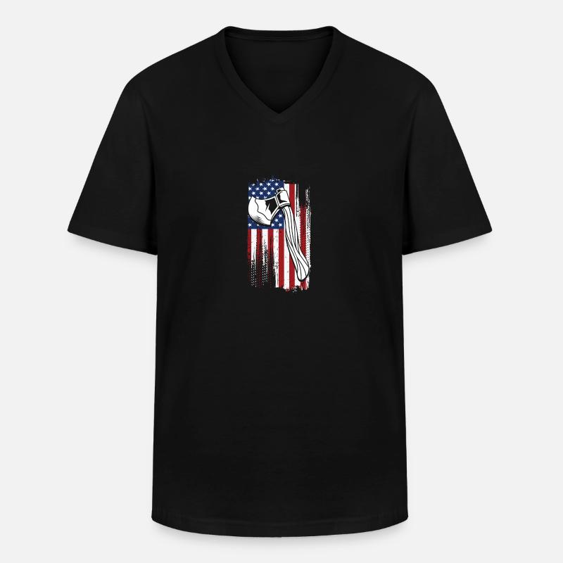 Axt - Männer-T-Shirt mit V-Ausschnitt - Schwarz