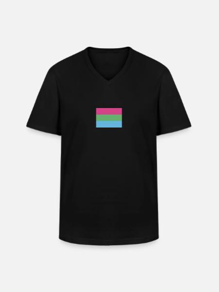 Polysexual Pride Flag - Men's V-Neck T-Shirt - black