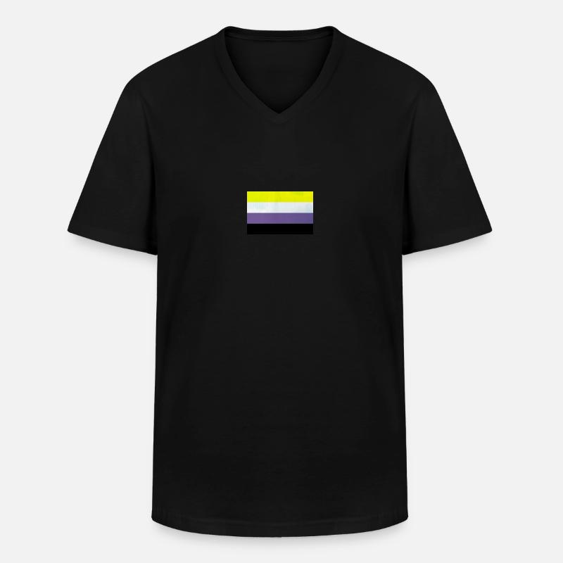 Nonbinary Pride Flag - Männer-T-Shirt mit V-Ausschnitt - Schwarz