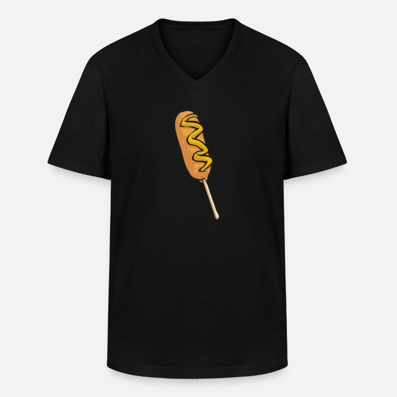 Corn Dog Corndog - Men's V-Neck T-Shirt - black