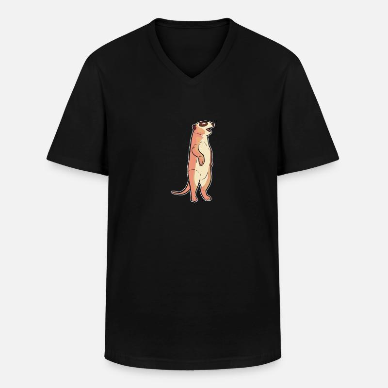 Erdmännchen - Männer-T-Shirt mit V-Ausschnitt - Schwarz