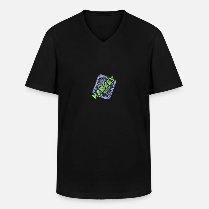 Harvey - Männer-T-Shirt mit V-Ausschnitt - Schwarz