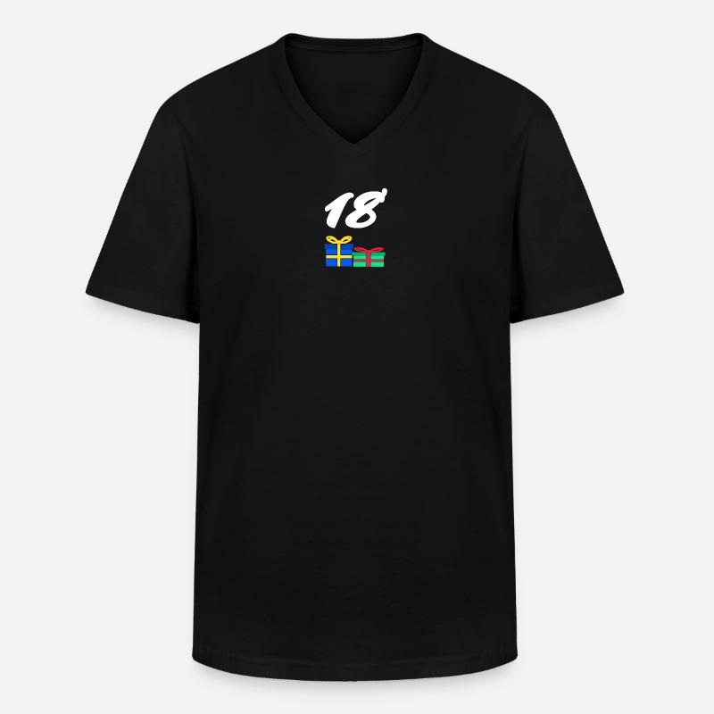 geschenkbox, 18 geschenke bunt - Männer-T-Shirt mit V-Ausschnitt - Schwarz