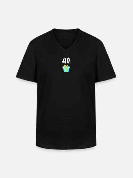 geschenk, 40 geschenkbox - Männer-T-Shirt mit V-Ausschnitt - Schwarz