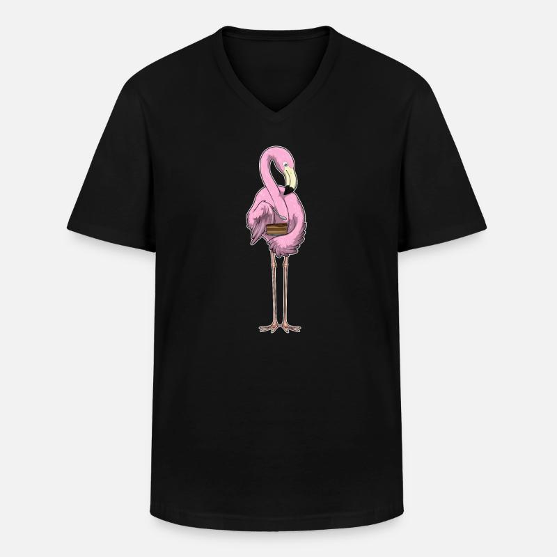 Flamingo Cake - Men's V-Neck T-Shirt - black