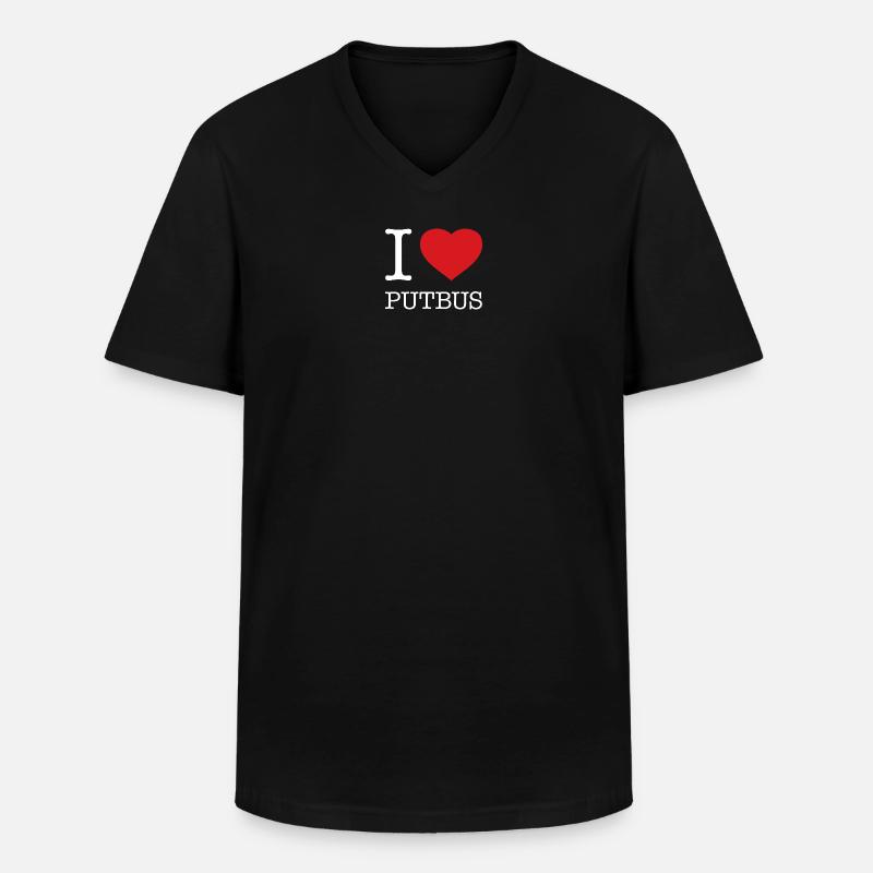 I LOVE PUTBUS - Männer-T-Shirt mit V-Ausschnitt - Schwarz