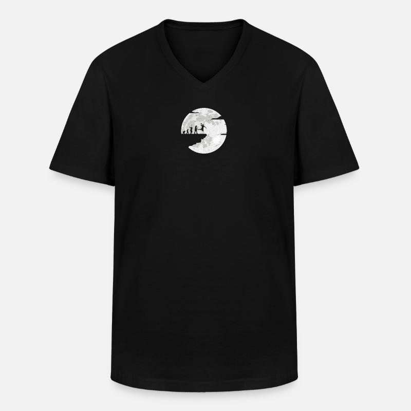 Célébration de l’évolution de la lune - T-shirt col V Homme - noir