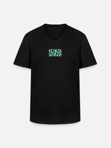 Geometrische Farbexplosion - Männer-T-Shirt mit V-Ausschnitt - Schwarz