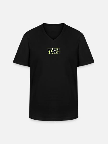 TENNIS Neon Grid Overlay - Men's V-Neck T-Shirt - black