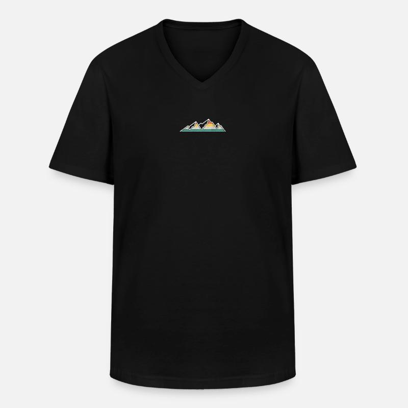 Pastel Rainbow Mountain Ridge - Männer-T-Shirt mit V-Ausschnitt - Schwarz