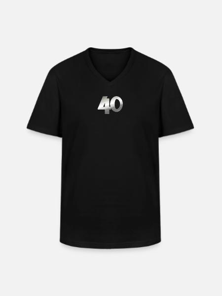 geschenk, 40 metallisch - Männer-T-Shirt mit V-Ausschnitt - Schwarz