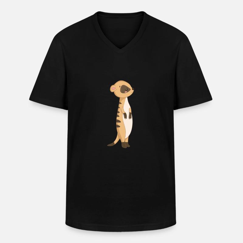 Süßes Erdmännchen - Männer-T-Shirt mit V-Ausschnitt - Schwarz