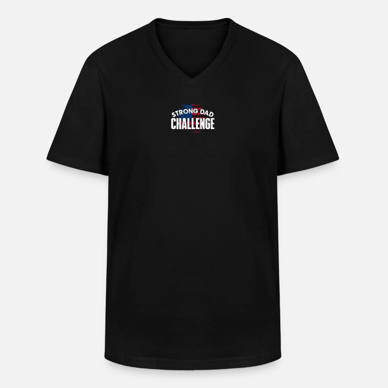 Herausforderung des starken Vaters - Männer-T-Shirt mit V-Ausschnitt - Schwarz