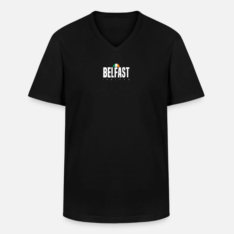 Belfast - Männer-T-Shirt mit V-Ausschnitt - Schwarz