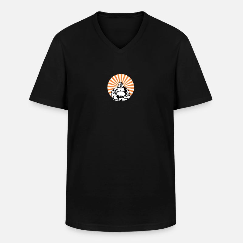 Buddha - Männer-T-Shirt mit V-Ausschnitt - Schwarz